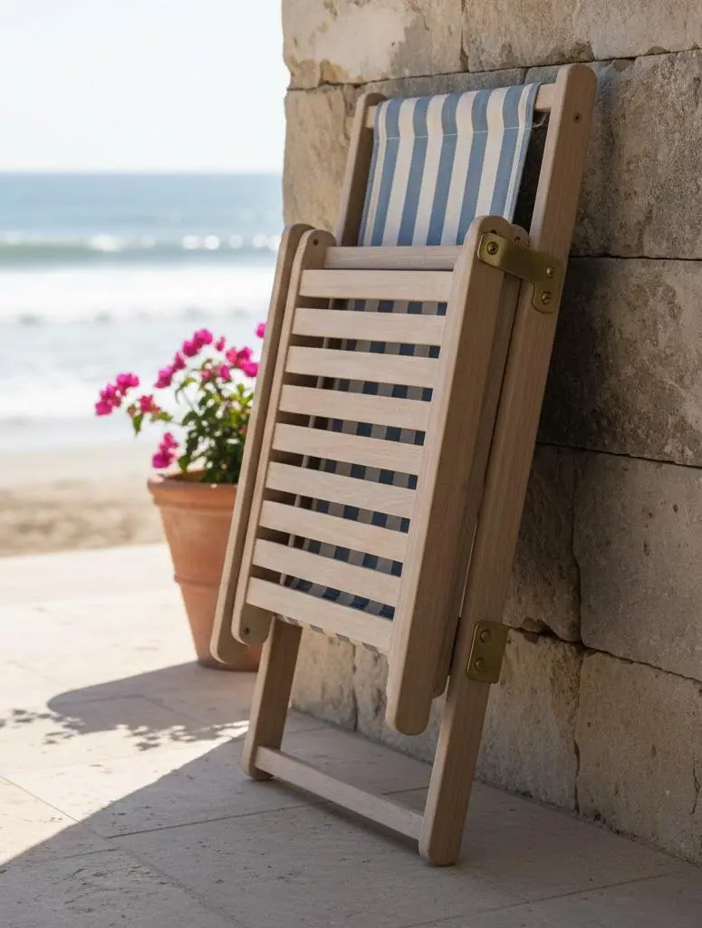 złożony drewniany leżak